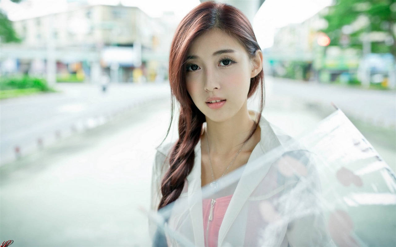 Rainy day pure girl HD wallpaper #4 - 1280x800