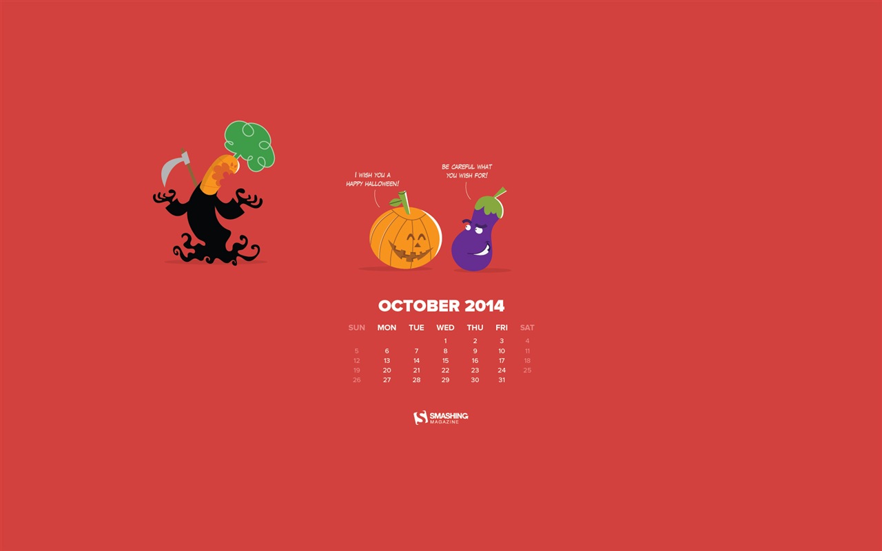 October 2014 Calendar wallpaper (2) #4 - 1280x800