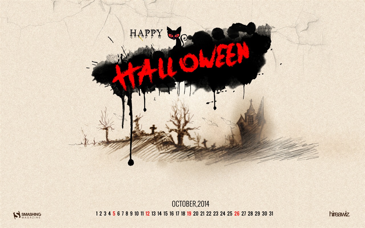 October 2014 Calendar wallpaper (2) #8 - 1280x800