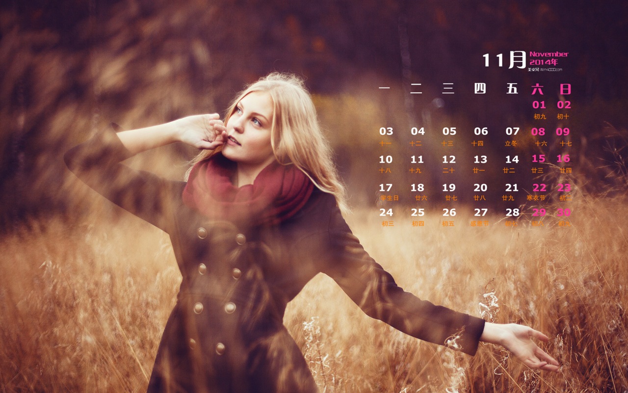 Ноябрь 2014 Календарь обои (2) #4 - 1280x800