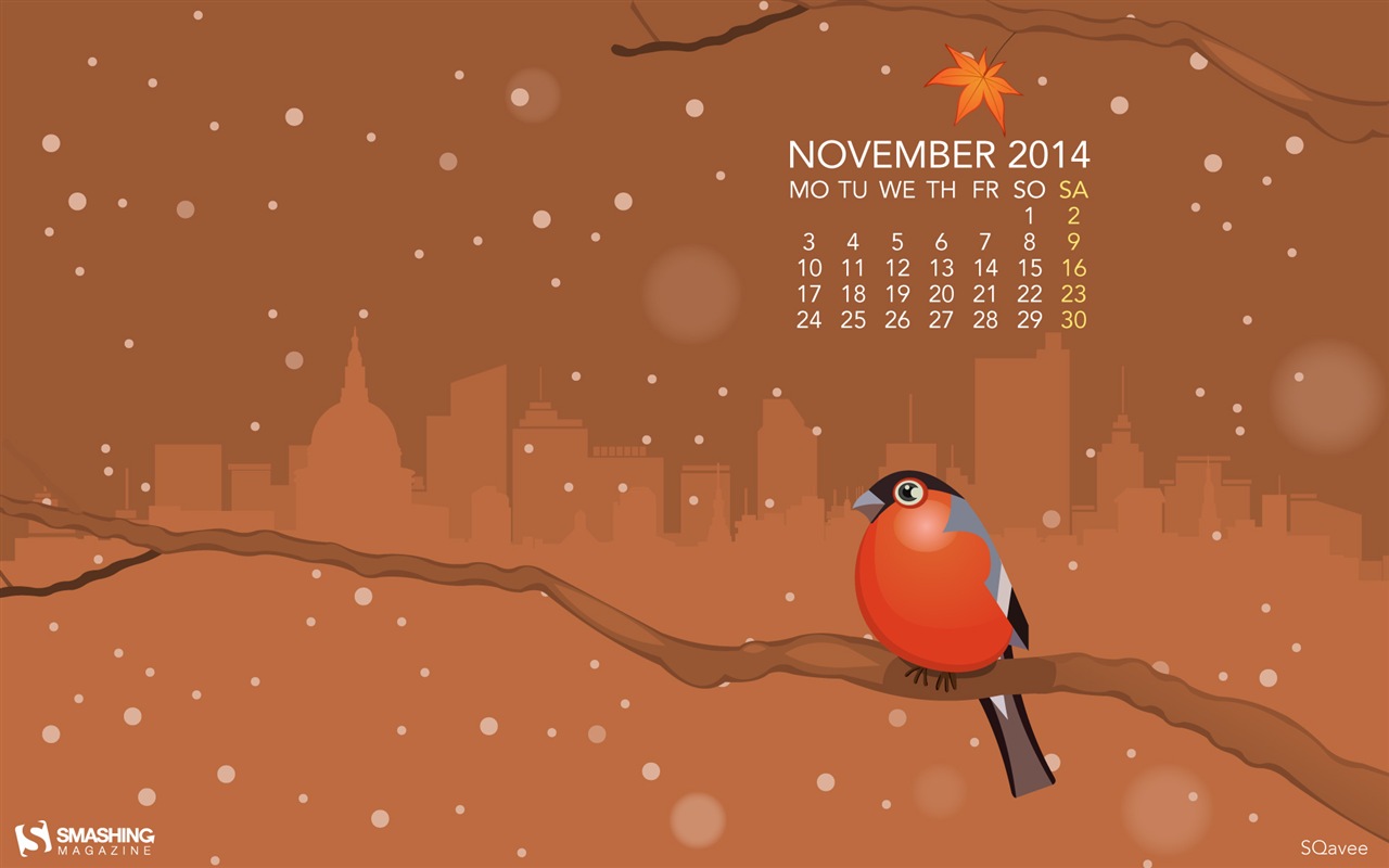 Ноябрь 2014 Календарь обои (2) #13 - 1280x800