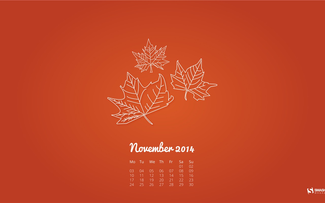 Ноябрь 2014 Календарь обои (2) #18 - 1280x800