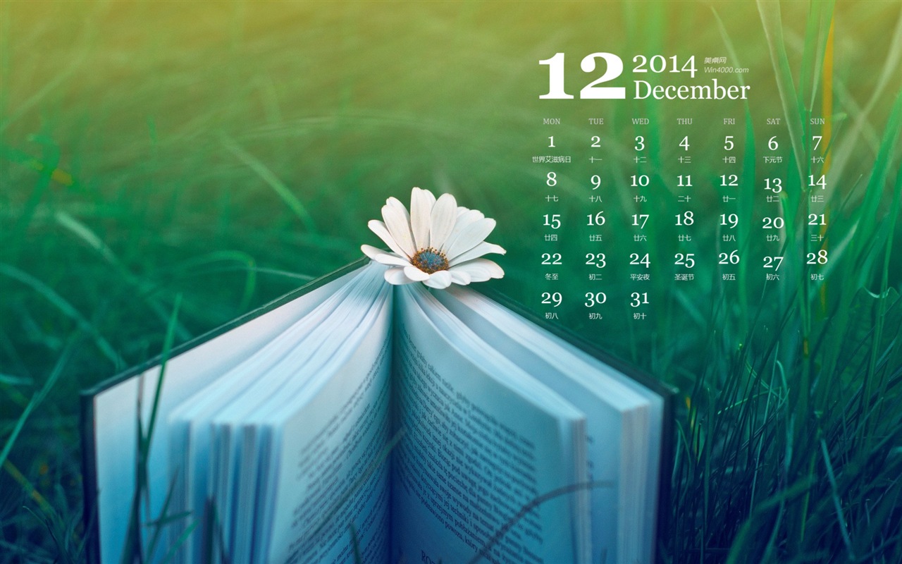 December 2014 Calendar wallpaper (1) #7 - 1280x800