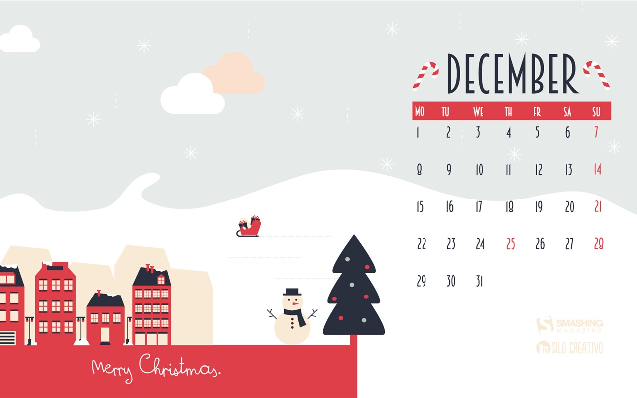 December 2014 Calendar wallpaper (1) #16 - 1280x800