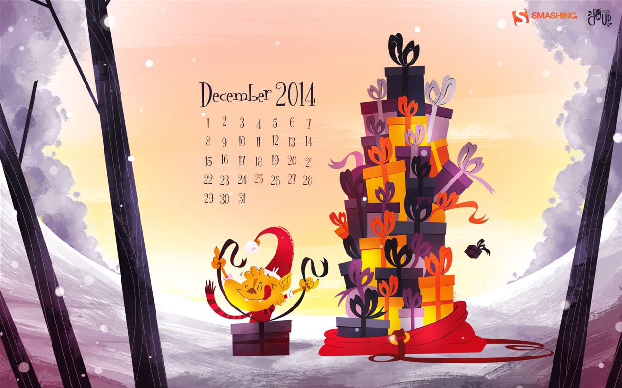 Декабрь 2014 Календарь обои (2) #1 - 1280x800