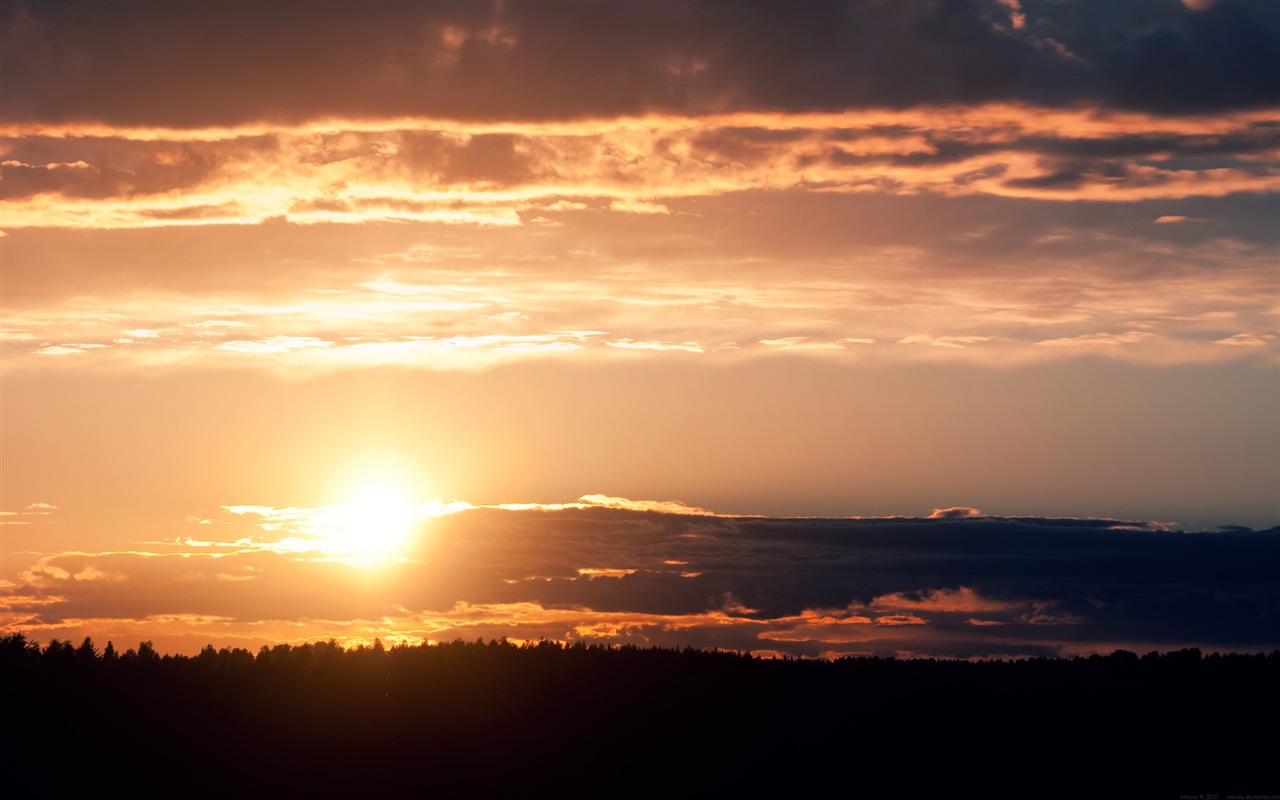 Západ slunce, obloha, moře, přírodní scenérie HD tapety na plochu #4 - 1280x800