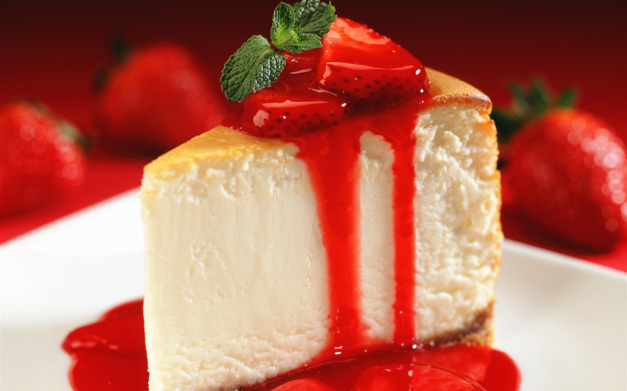 Délicieux gâteau fraises fonds d'écran HD #8 - 1280x800