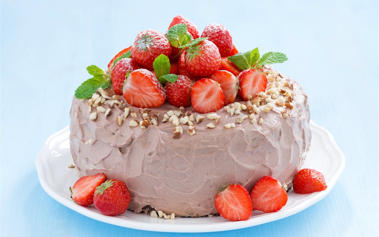 Délicieux gâteau fraises fonds d'écran HD #18 - 1280x800