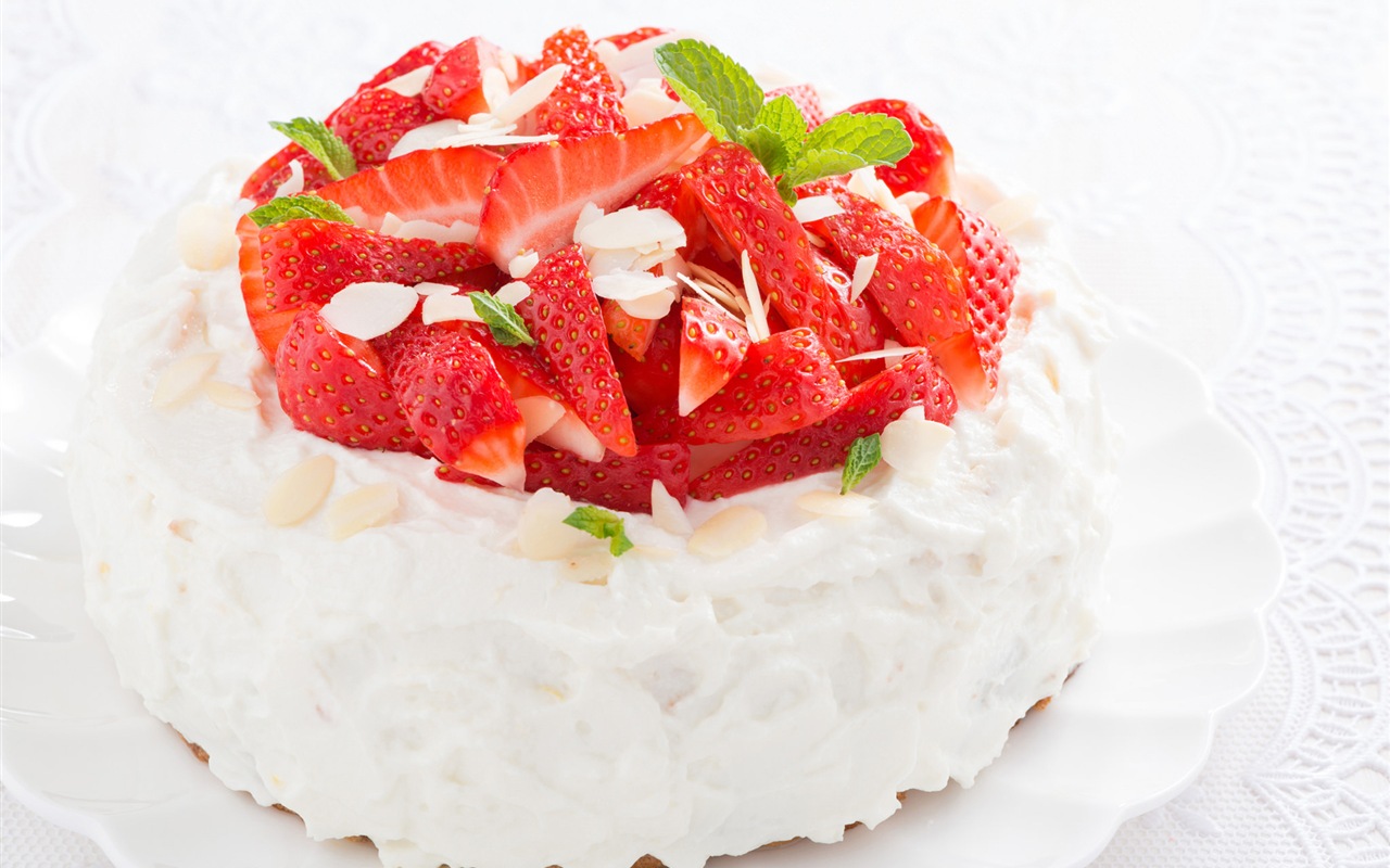 Délicieux gâteau fraises fonds d'écran HD #19 - 1280x800