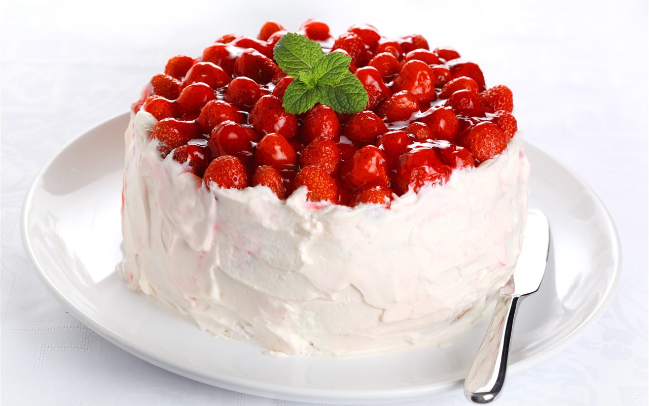 Délicieux gâteau fraises fonds d'écran HD #20 - 1280x800