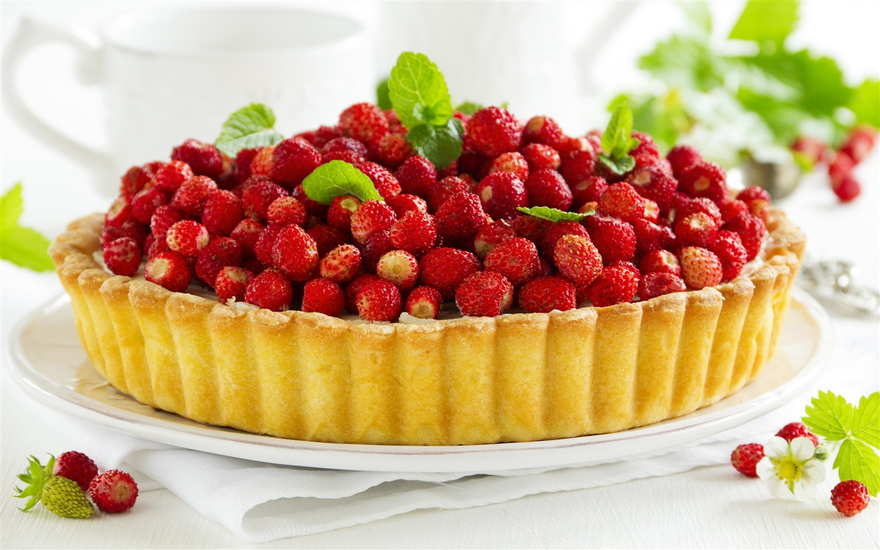 맛있는 딸기 케이크의 HD 배경 화면 #24 - 1280x800