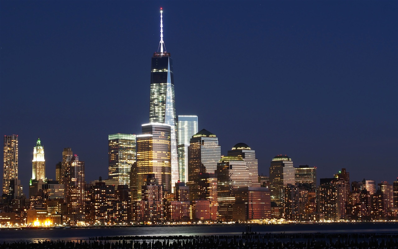 Empire State Building v New Yorku, město noci HD tapety na plochu #4 - 1280x800