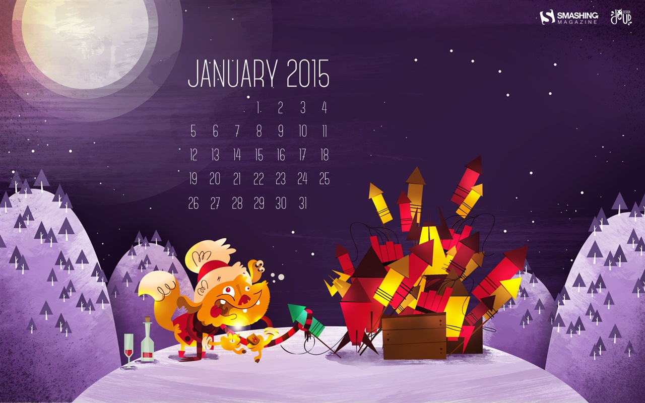 Januar 2015 Kalender Wallpaper (2) #7 - 1280x800