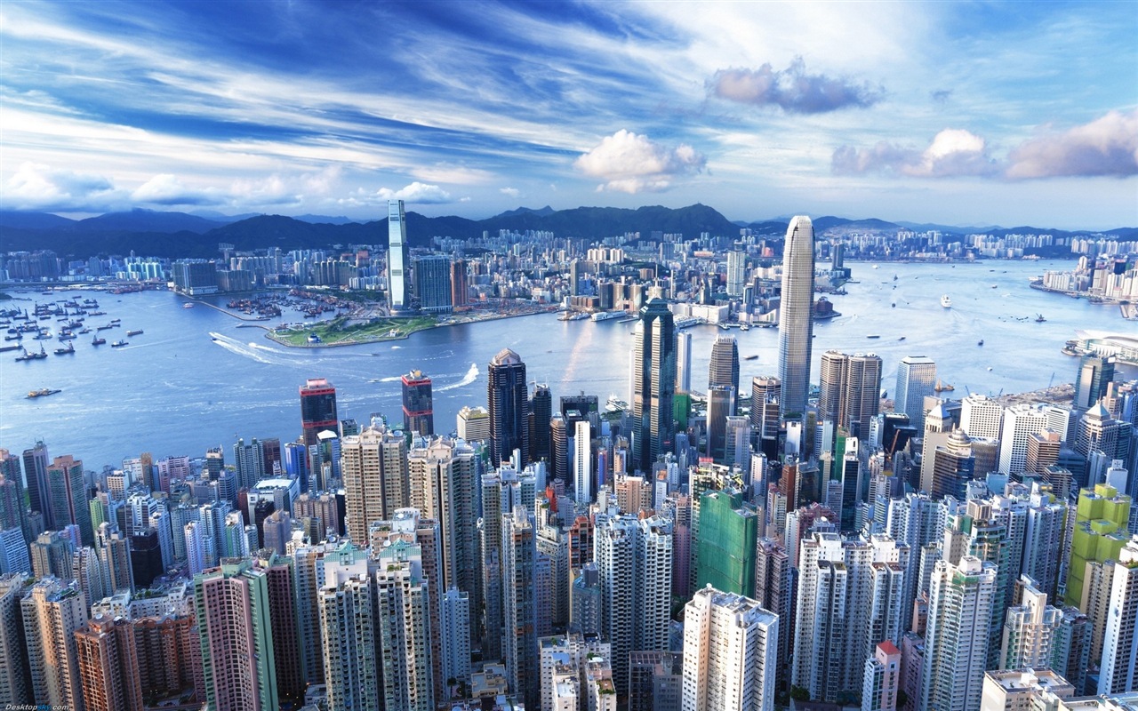 Hong Kong je Městská krajina krásné HD tapety na plochu #1 - 1280x800
