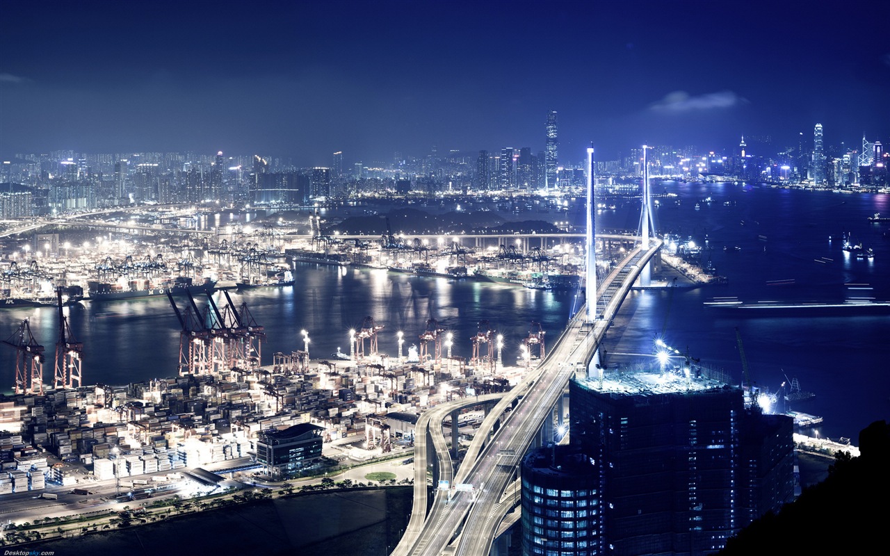 홍콩의 도시 풍경 아름다운 HD 배경 화면 #3 - 1280x800