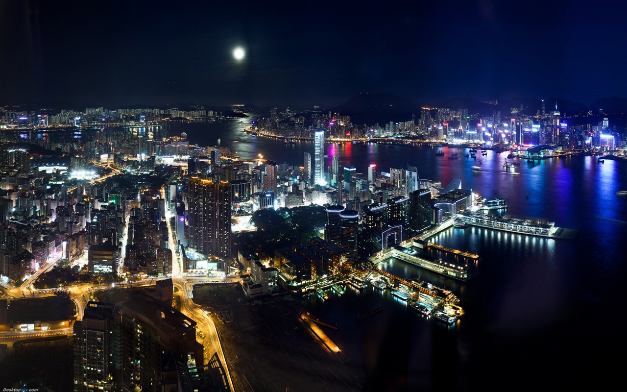 홍콩의 도시 풍경 아름다운 HD 배경 화면 #5 - 1280x800