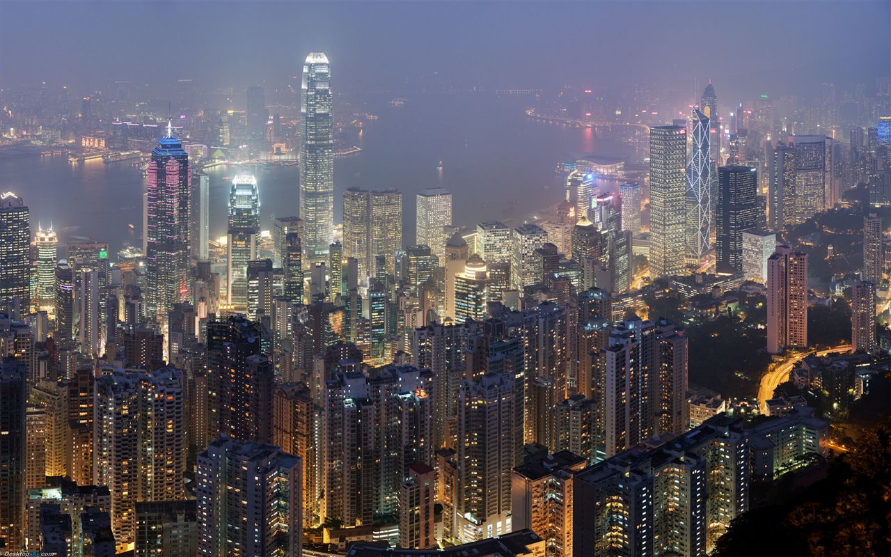 홍콩의 도시 풍경 아름다운 HD 배경 화면 #12 - 1280x800