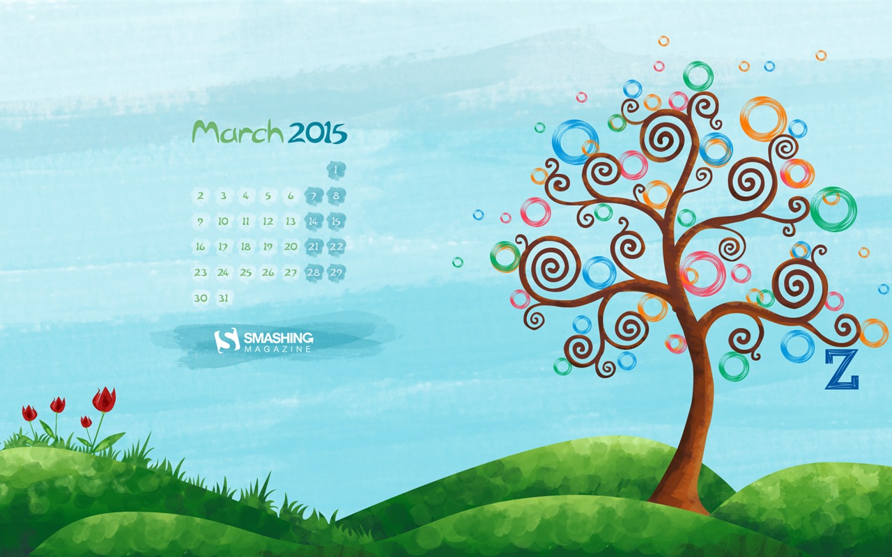 March 2015 Calendar wallpaper (2) #1 - 1280x800