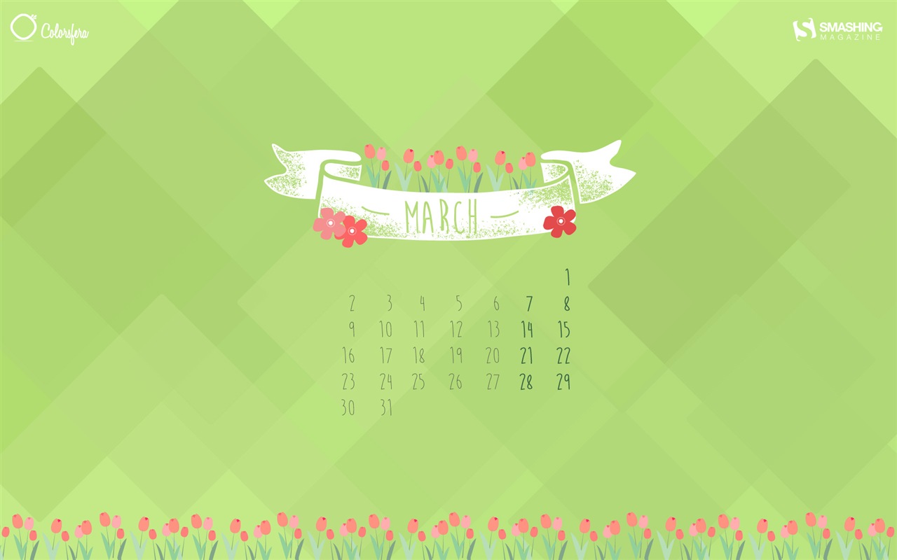 Март 2015 Календарь обои (2) #2 - 1280x800