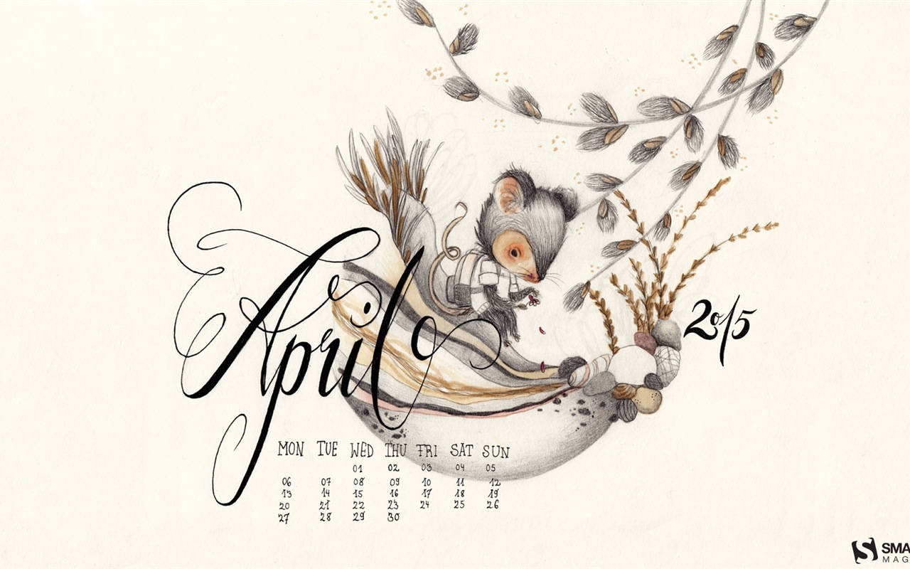 2015年4月カレンダー壁紙（1） #15 - 1280x800