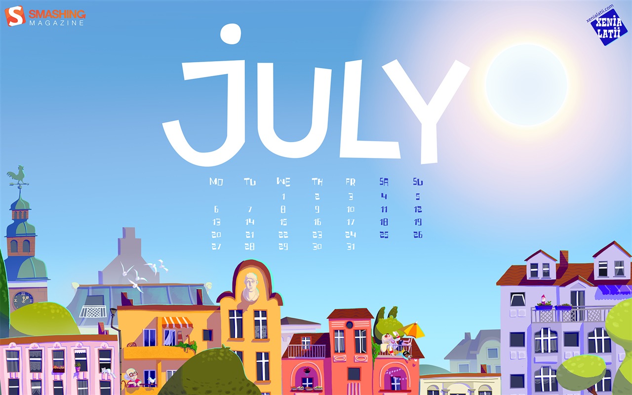 Juli 2015 Kalender Wallpaper (2) #1 - 1280x800