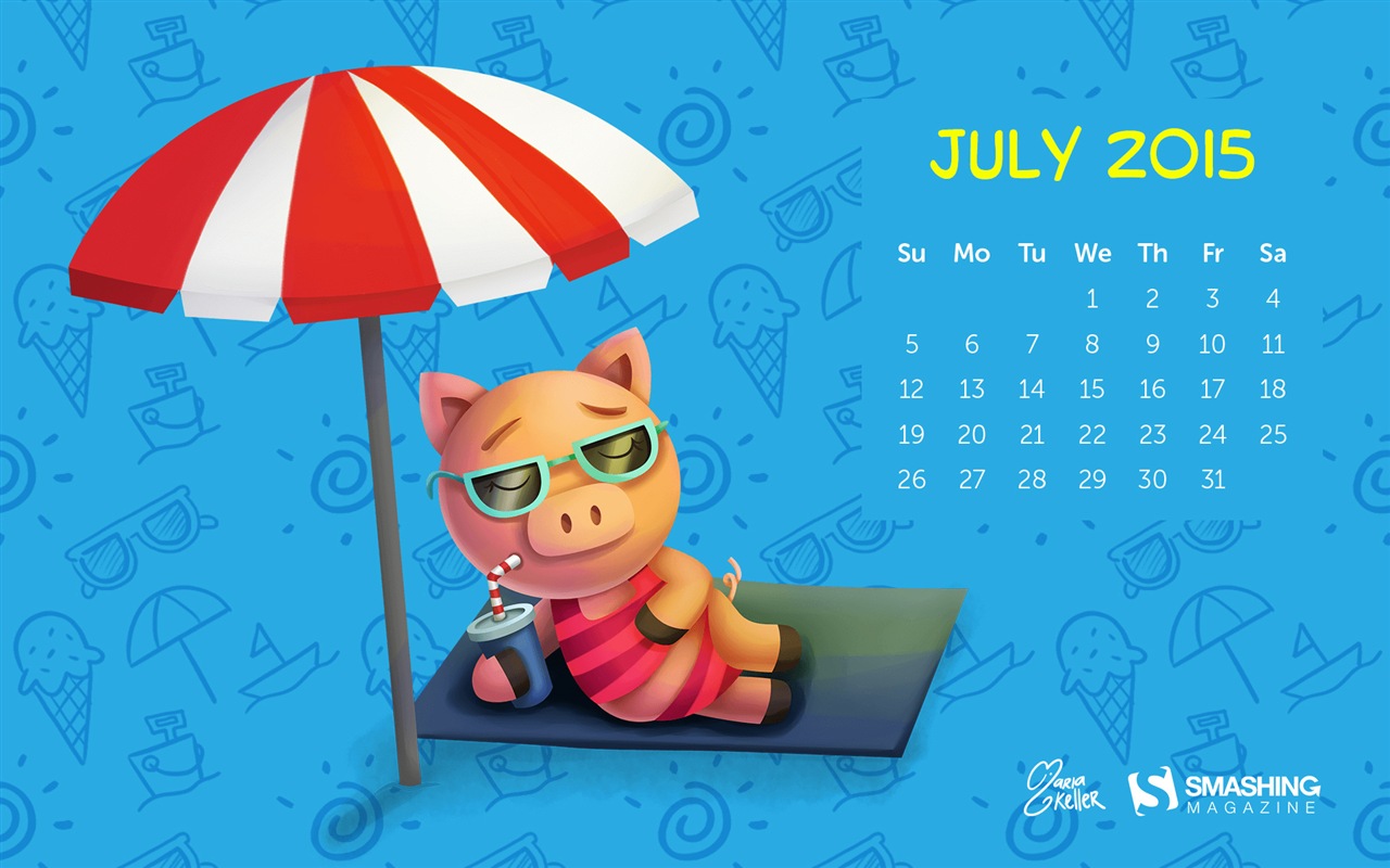 Juli 2015 Kalender Wallpaper (2) #6 - 1280x800