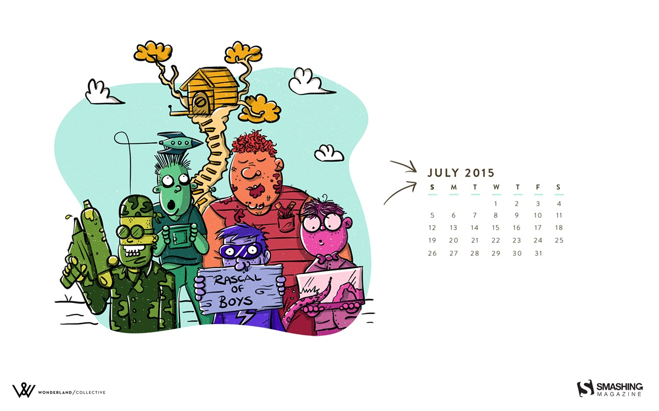 Juli 2015 Kalender Wallpaper (2) #9 - 1280x800