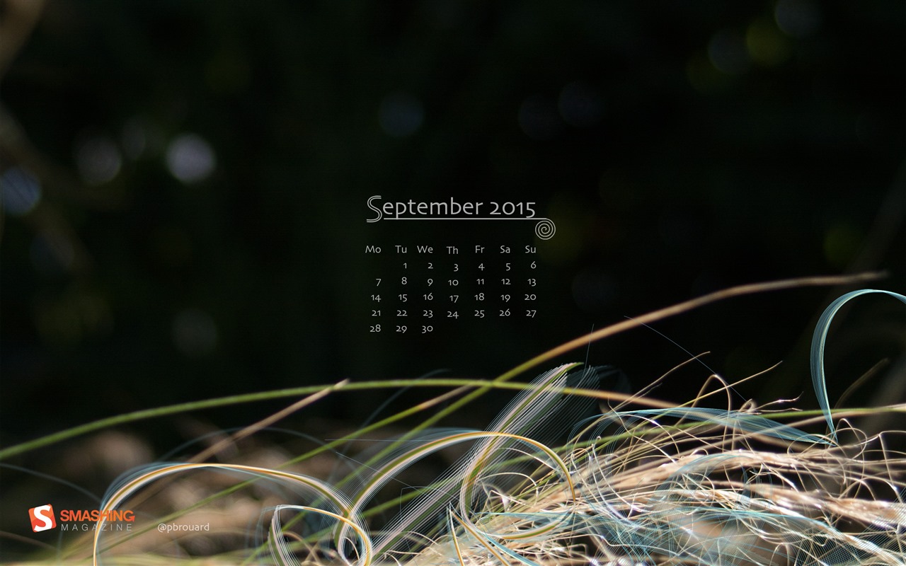 2015年9月カレンダー壁紙（2） #19 - 1280x800
