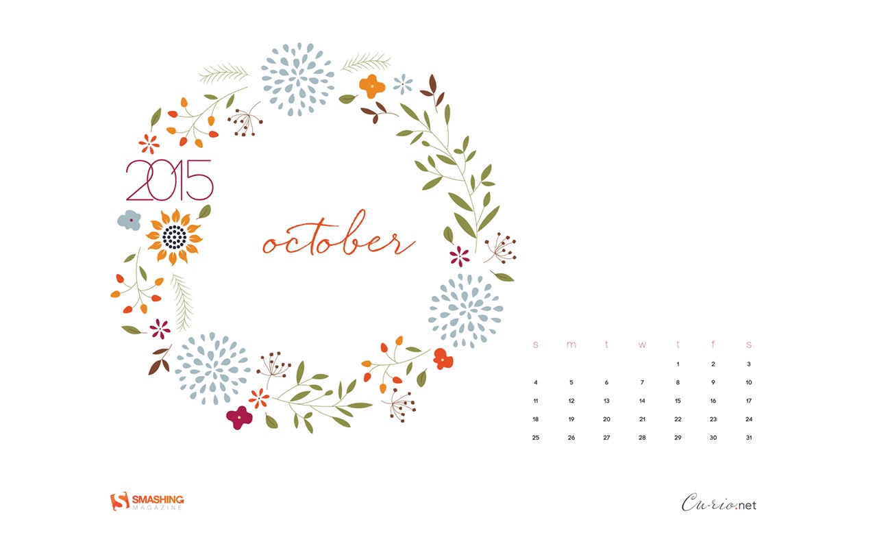 October 2015 calendar wallpaper (2) #11 - 1280x800