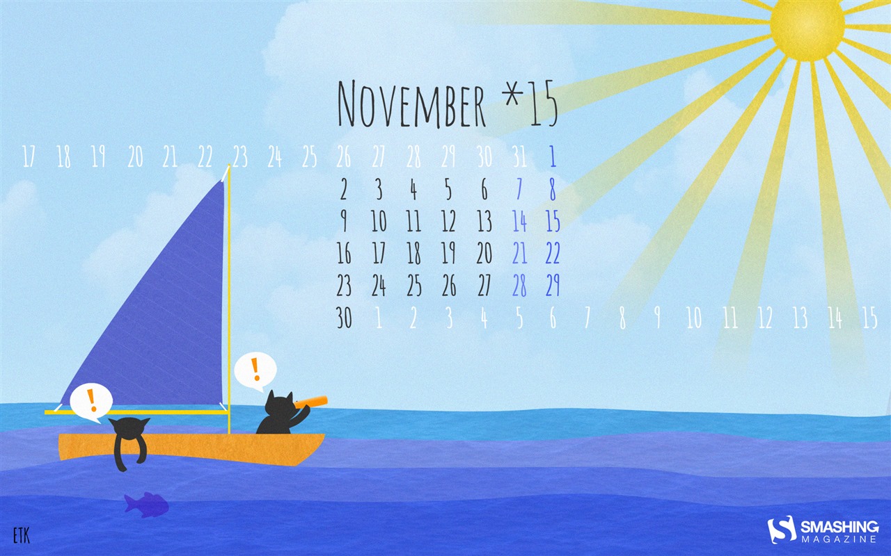 Ноябрь 2015 Календарь обои (2) #1 - 1280x800