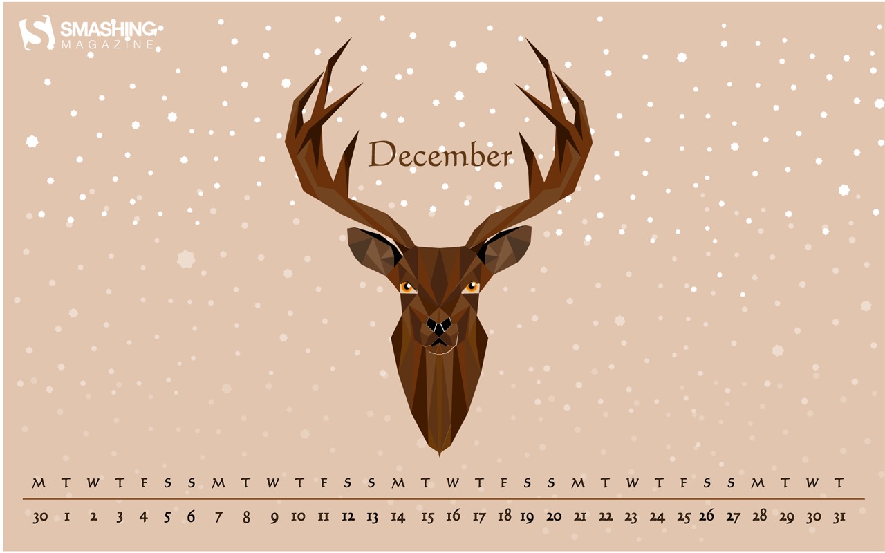 2015年12月カレンダー壁紙（2） #13 - 1280x800