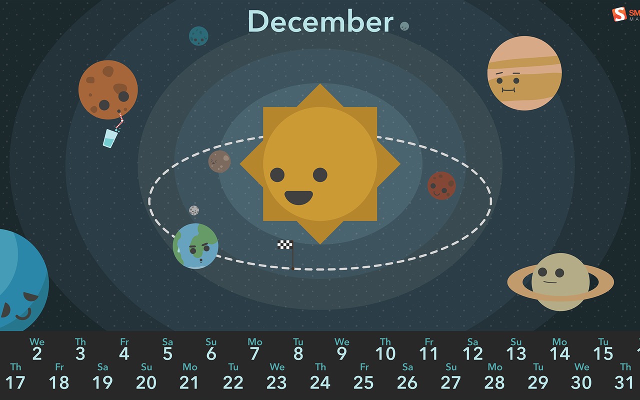 Декабрь 2015 Календарь обои (2) #16 - 1280x800