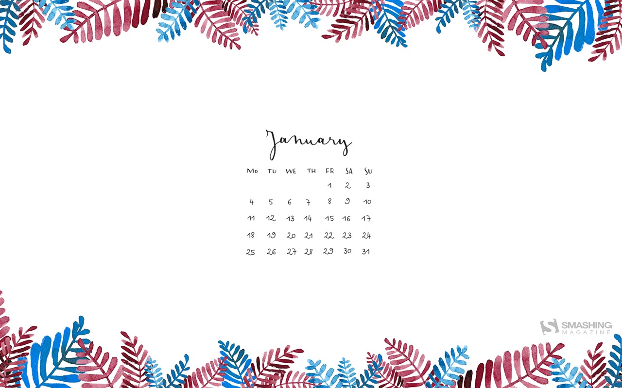 January 2016 calendar wallpaper (2) #8 - 1280x800