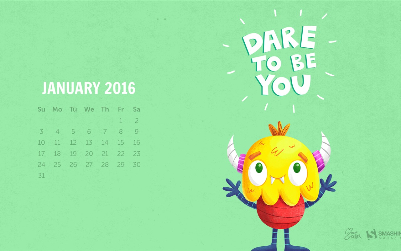 January 2016 calendar wallpaper (2) #9 - 1280x800