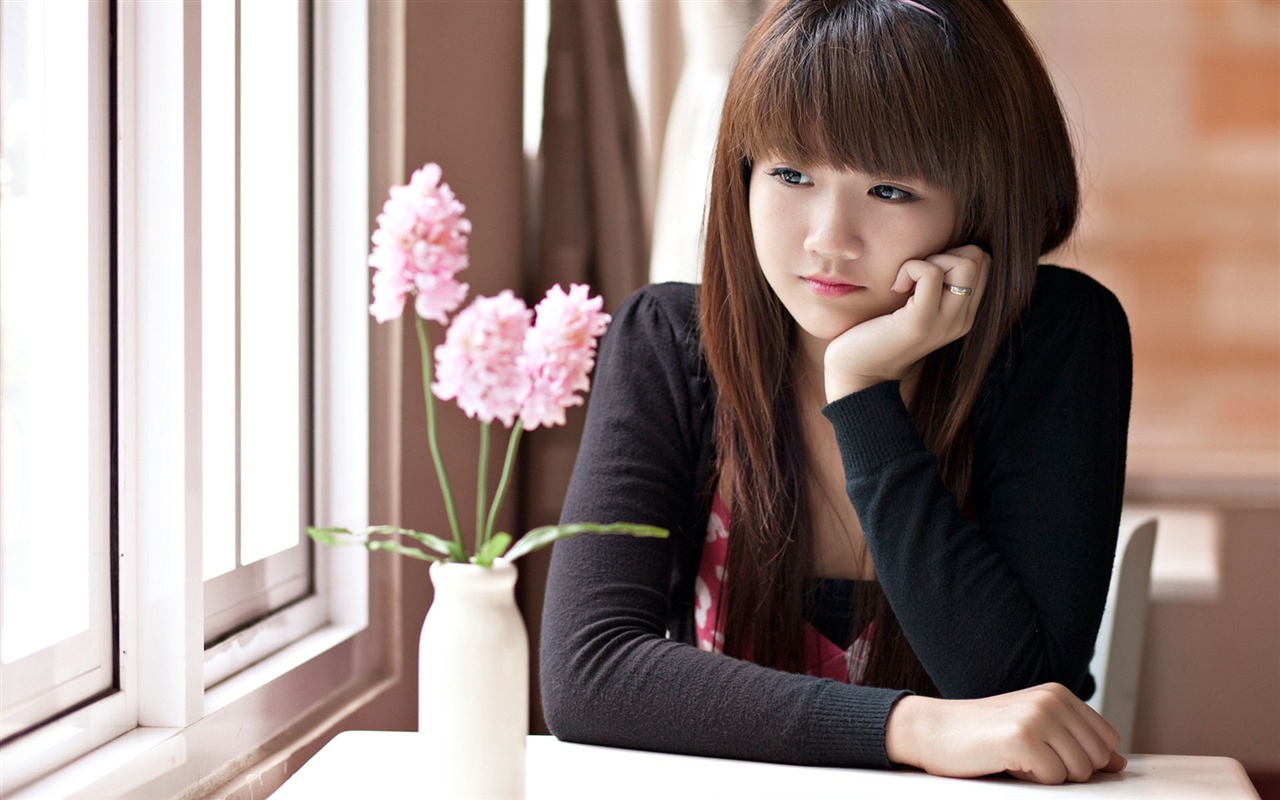 순수하고 사랑스러운 젊은 아시아 여자의 HD 월페이퍼 컬렉션 (2) #24 - 1280x800