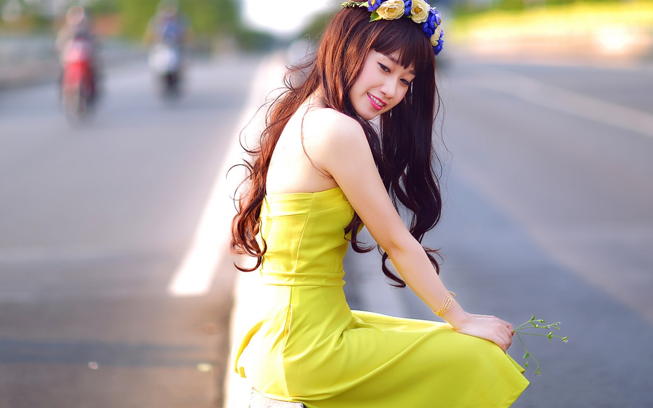 순수하고 사랑스러운 젊은 아시아 여자의 HD 월페이퍼 컬렉션 (2) #27 - 1280x800