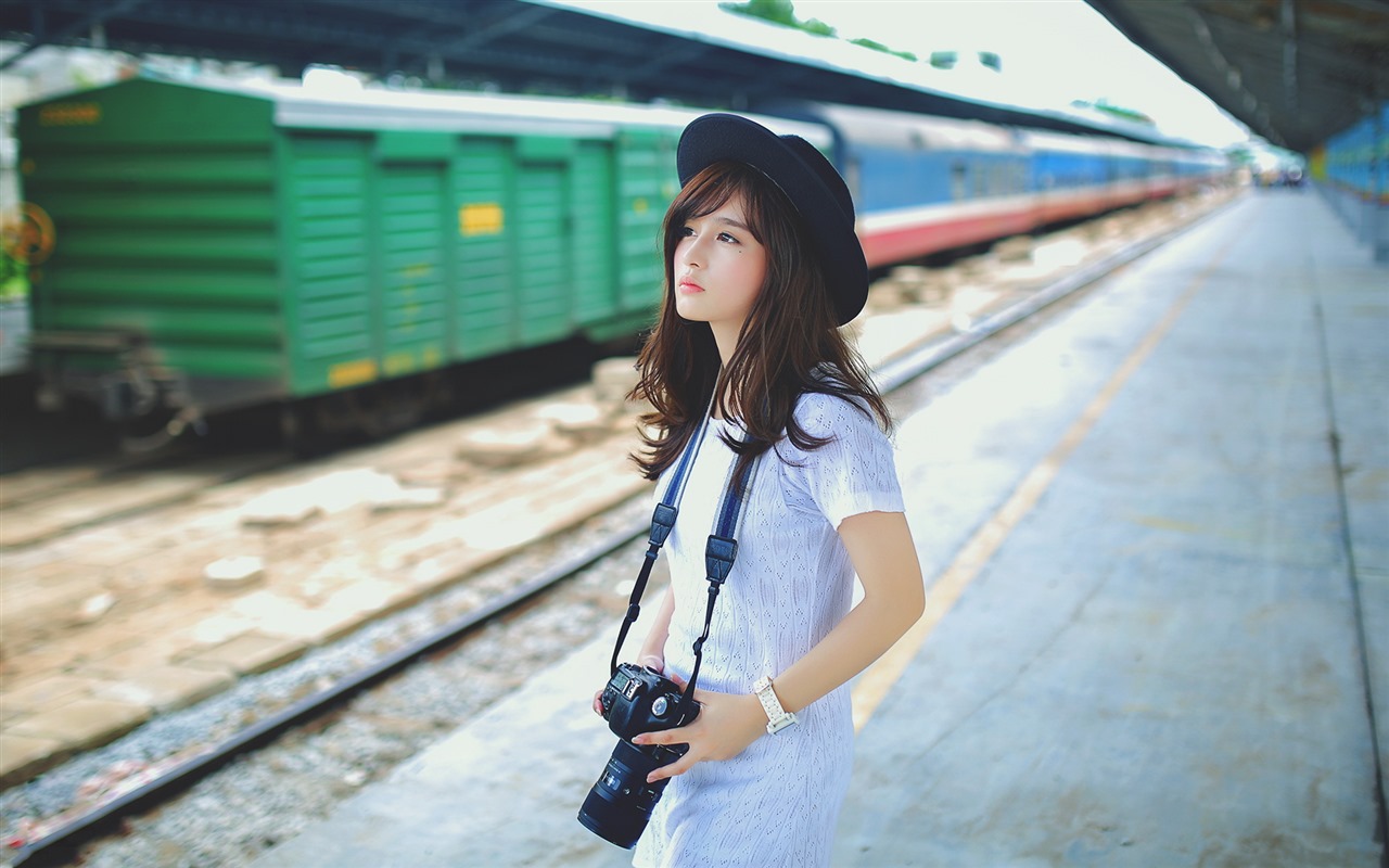순수하고 사랑스러운 젊은 아시아 여자의 HD 월페이퍼 컬렉션 (2) #30 - 1280x800