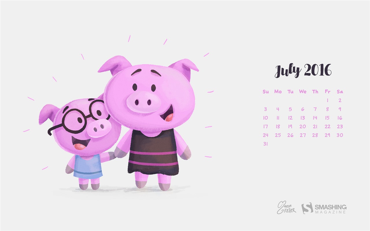 Juli 2016 Kalender Wallpaper (1) #15 - 1280x800
