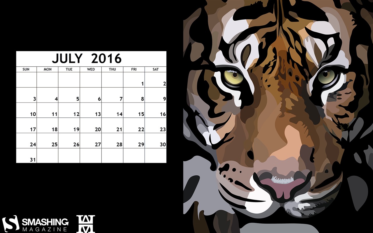 Julio 2016 fondo de pantalla de calendario (2) #18 - 1280x800