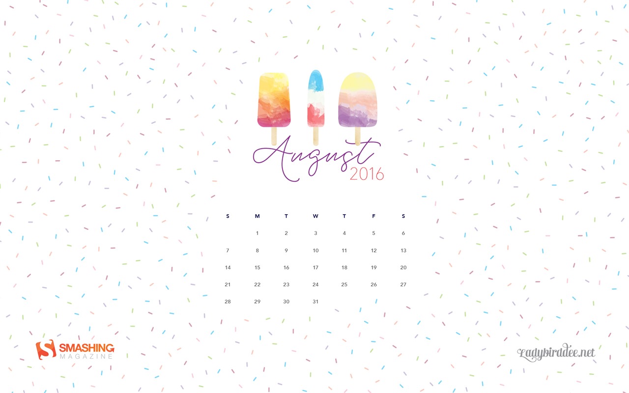 Август 2016 обои календарь (2) #8 - 1280x800