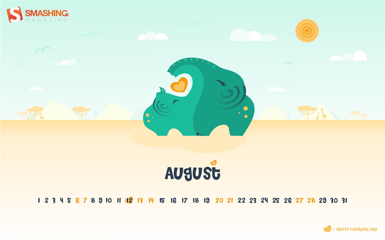 Август 2016 обои календарь (2) #10 - 1280x800