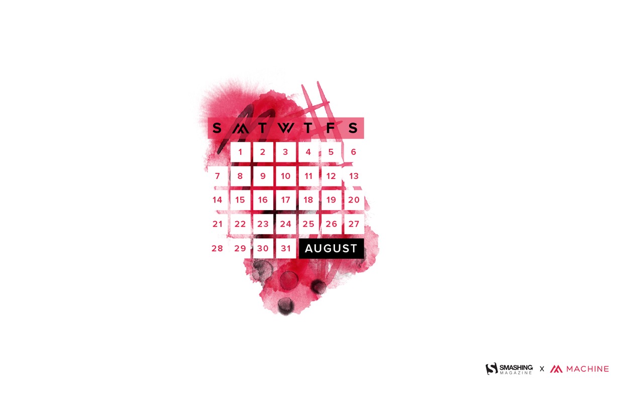 De agosto de el año 2016 fondo de pantalla de calendario (2) #18 - 1280x800