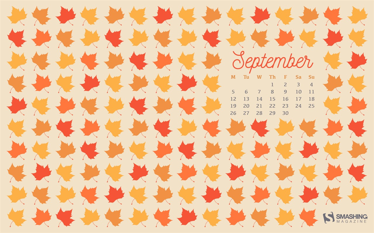 De septiembre de fondo de pantalla de calendario el año 2016 (2) #9 - 1280x800