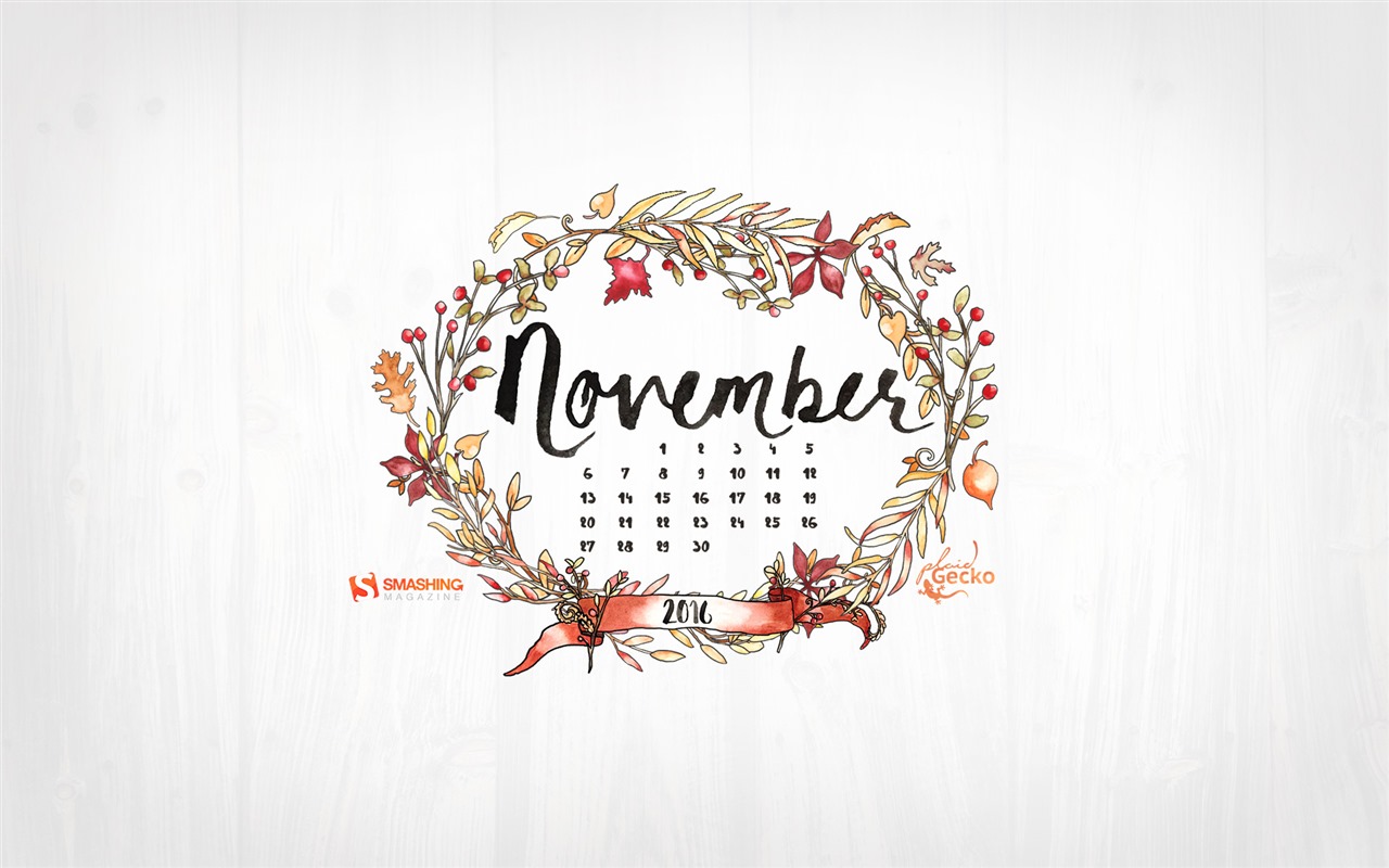 Fondo de escritorio del calendario de noviembre de 2016 (2) #7 - 1280x800