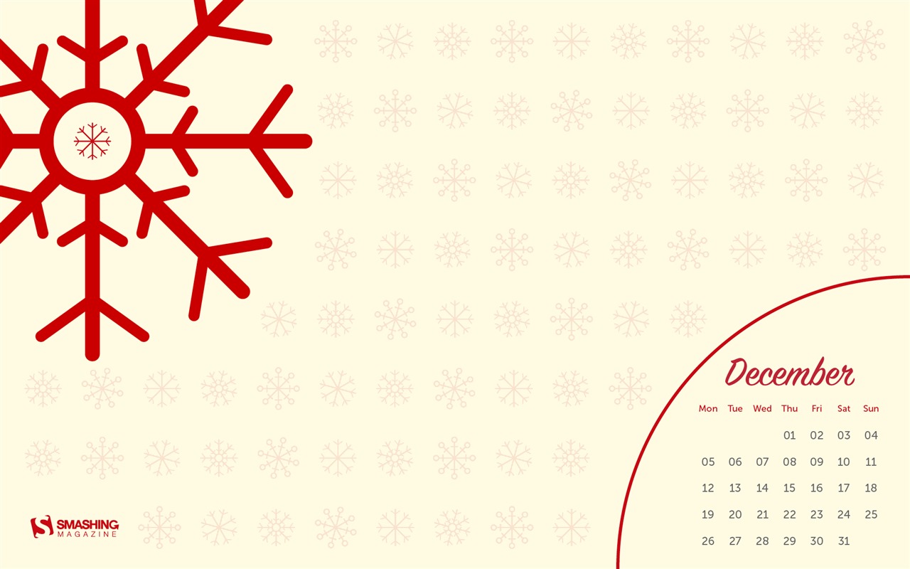 2016年12月クリスマステーマカレンダーの壁紙 (2) #4 - 1280x800