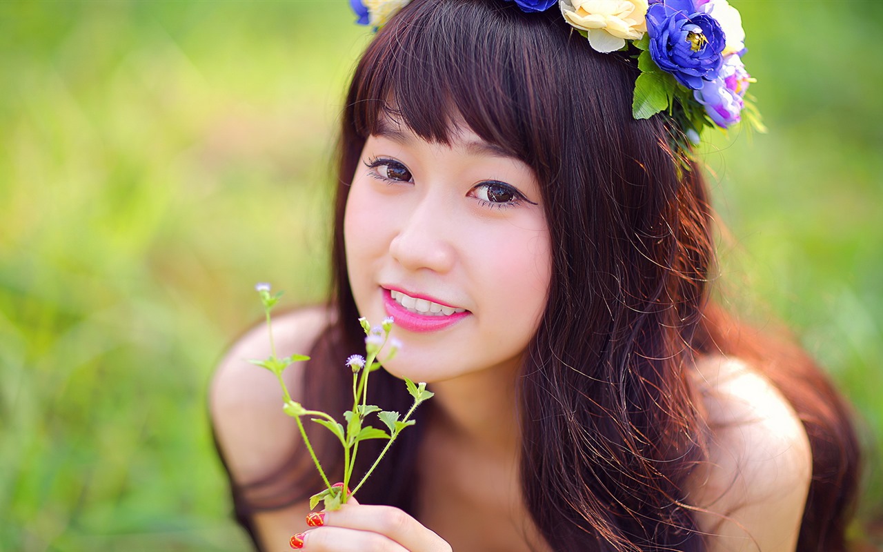 순수하고 사랑스러운 젊은 아시아 여자의 HD 월페이퍼 컬렉션 (5) #4 - 1280x800