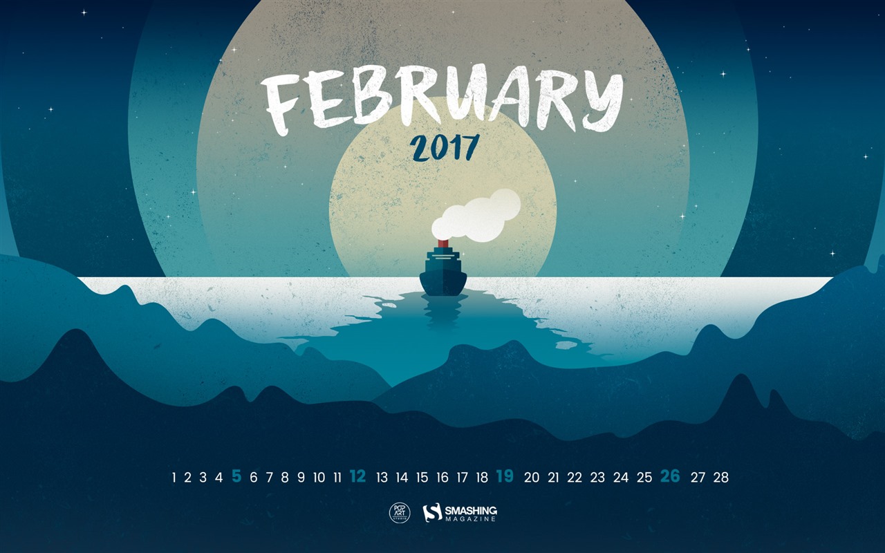 Февраль 2017 обои календарь (2) #2 - 1280x800