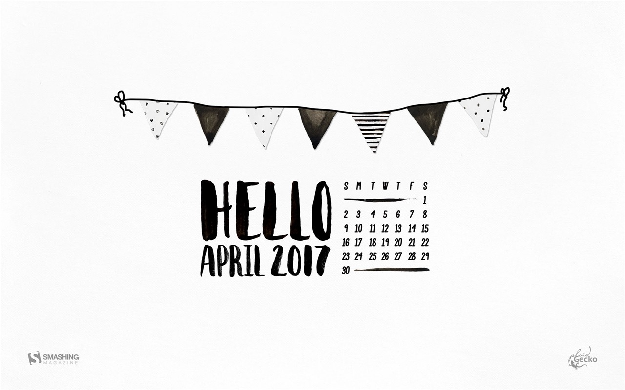 2017年4月のカレンダーの壁紙 (2) #4 - 1280x800