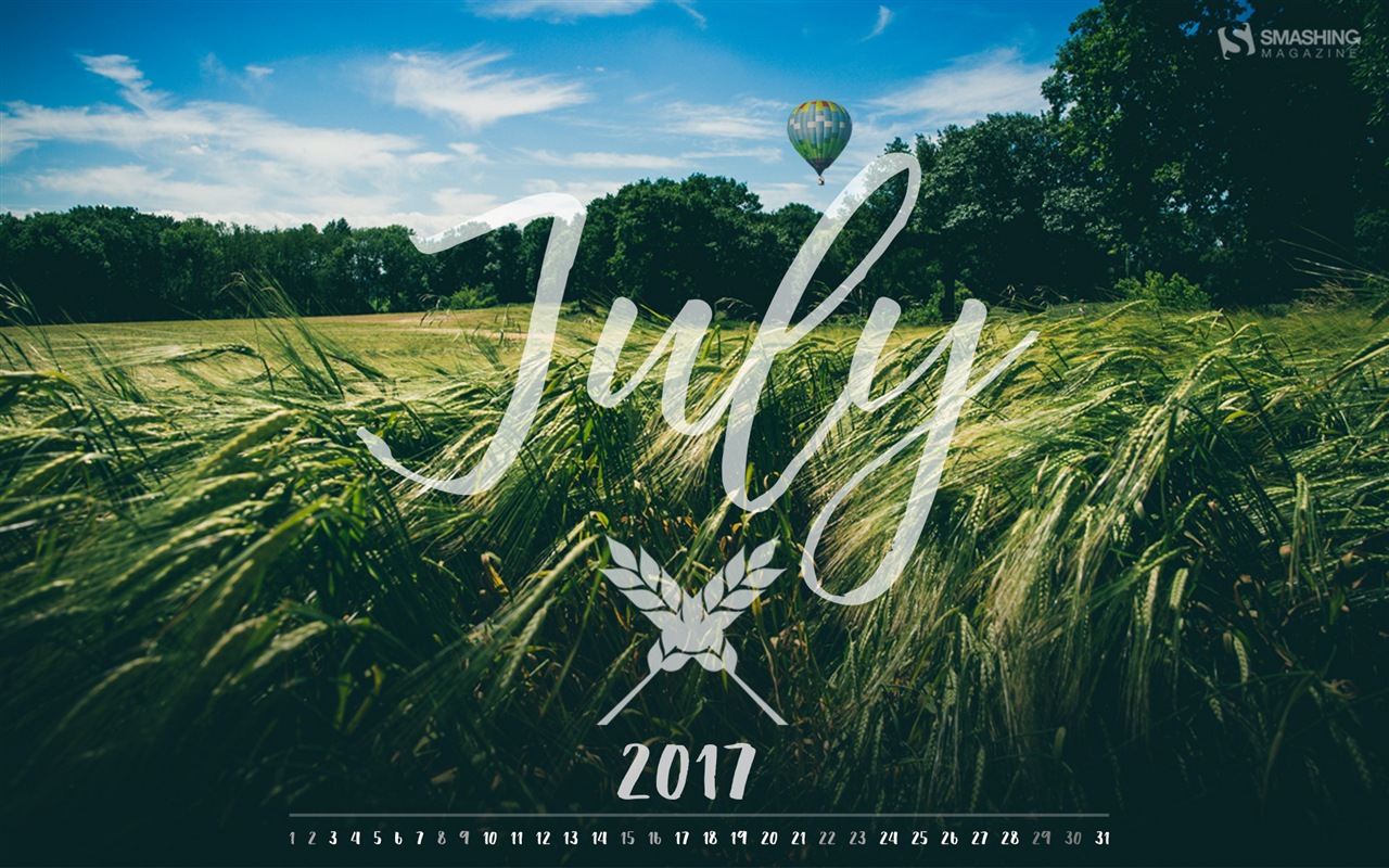 Fond d'écran du calendrier de juillet 2017 #10 - 1280x800