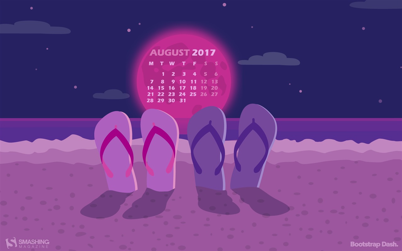 Fondo de escritorio del calendario de agosto de 2017 #23 - 1280x800
